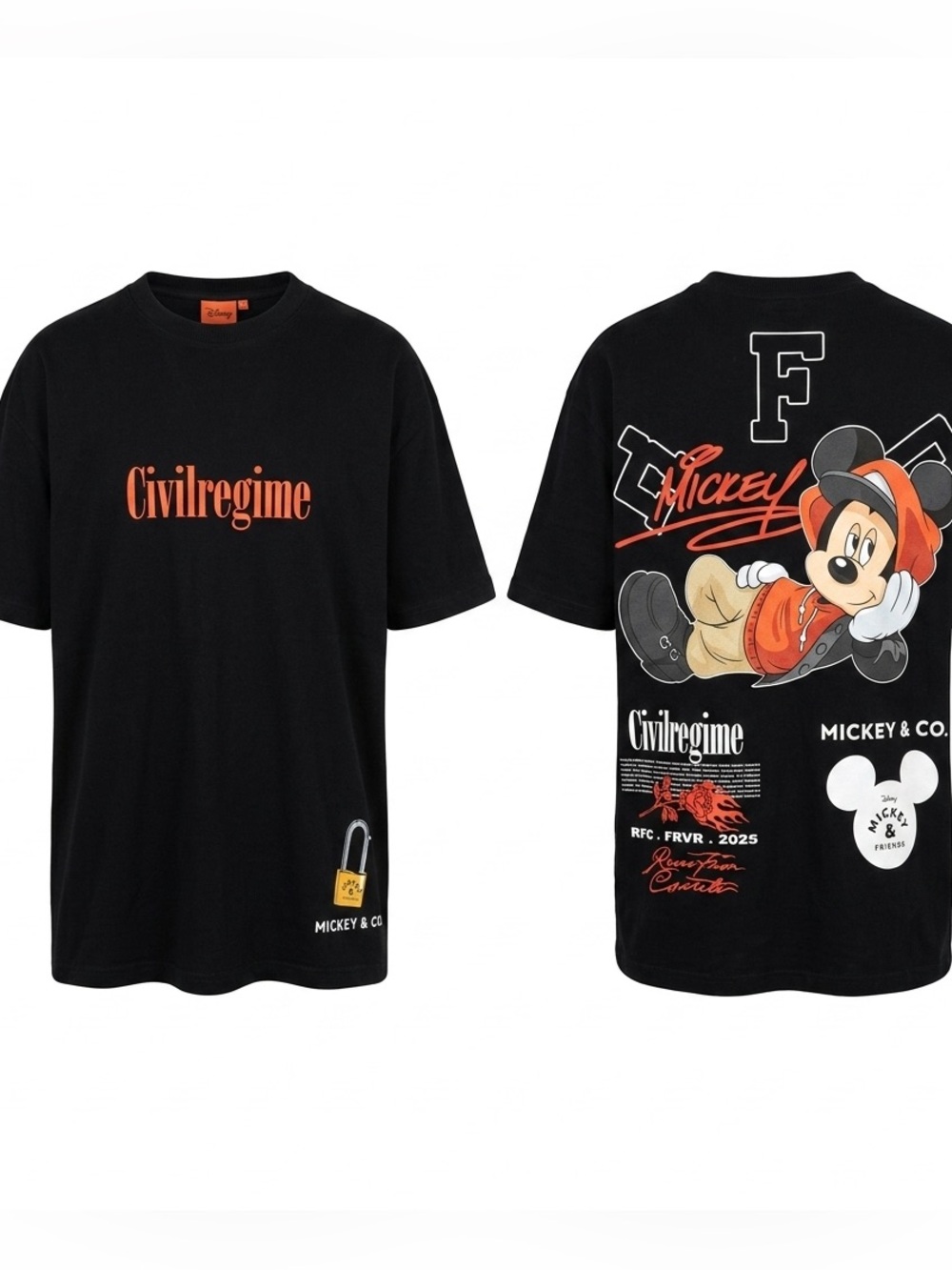 Civil Regime Disney Mickey & Friends Graphic T-Shirt Black XL Streetwear